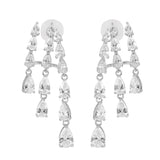 Silver Plated White CZ Stone Earrings