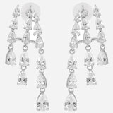 Silver Plated White CZ Stone Earrings