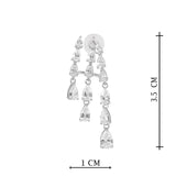 Silver Plated White CZ Stone Earrings