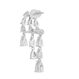 Silver Plated White CZ Stone Earrings