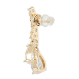 Gold Plated White CZ Stone Earrings
