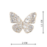 Butterfly Gold Plated White CZ Stone Earrings