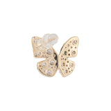 Butterfly Gold Plated White CZ Stone Earrings