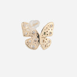 Butterfly Gold Plated White CZ Stone Earrings