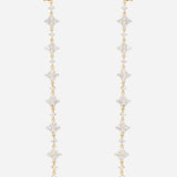 Gold Plated White CZ Stone Long Earrings