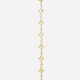 Gold Plated White CZ Stone Long Earrings