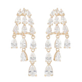 Gold Plated Anti-Tarnish White CZ Stone Earrings