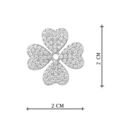 Silver Plated Flower Shaped Anti-Tarnish White CZ Stone Earrings