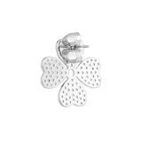 Silver Plated Flower Shaped Anti-Tarnish White CZ Stone Earrings