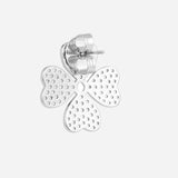 Silver Plated Flower Shaped Anti-Tarnish White CZ Stone Earrings