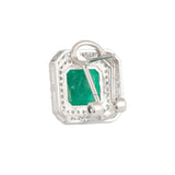 Silver Plated Anti-Tarnish White CZ and Green Stone Earrings