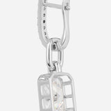 Silver Plated Anti-Tarnish White CZ Stone Long Earrings