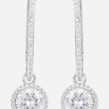 Silver Plated Anti-Tarnish White CZ Stone Long Earrings
