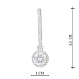 Silver Plated Anti-Tarnish White CZ Stone Long Earrings