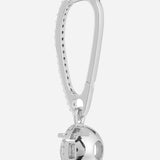 Silver Plated Anti-Tarnish White CZ Stone Long Earrings