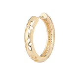 Gold Plated Anti-Tarnish White CZ Stone Hoop Earrings