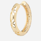 Gold Plated Anti-Tarnish White CZ Stone Hoop Earrings