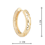 Gold Plated Anti-Tarnish White CZ Stone Hoop Earrings