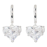 Silver Plated Anti-Tarnish White CZ Stone Long Earrings