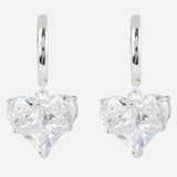 Silver Plated Anti-Tarnish White CZ Stone Long Earrings
