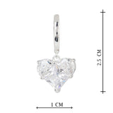 Silver Plated Anti-Tarnish White CZ Stone Long Earrings