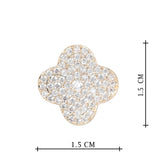 Gold Plated Flower Shaped Anti-Tarnish White CZ Stone Earrings