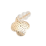 Gold Plated Flower Shaped Anti-Tarnish White CZ Stone Earrings