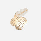 Gold Plated Flower Shaped Anti-Tarnish White CZ Stone Earrings