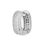 Silver Plated Anti-Tarnish White CZ Stone Hoop Earrings