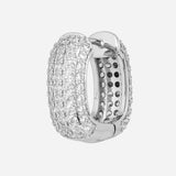 Silver Plated Anti-Tarnish White CZ Stone Hoop Earrings