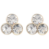 Three CZ Stone Gold Plated Earrings