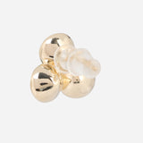 Three CZ Stone Gold Plated Earrings