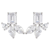 Silver Plated Anti-Tarnish White CZ Stone Earrings