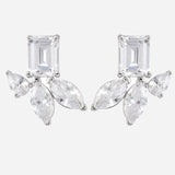 Silver Plated Anti-Tarnish White CZ Stone Earrings