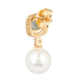Gold Plated White Shell Pearl Anti-Tarnish Earrings