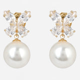 Gold Plated White Shell Pearl Anti-Tarnish Earrings