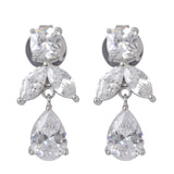 Silver Plated Anti-Tarnish White CZ Stone Earrings