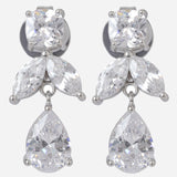 Silver Plated Anti-Tarnish White CZ Stone Earrings