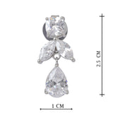 Silver Plated Anti-Tarnish White CZ Stone Earrings