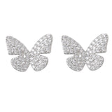 Butterfly Silver Plated Anti-Tarnish White CZ Earrings
