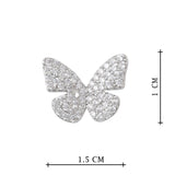 Butterfly Silver Plated Anti-Tarnish White CZ Earrings