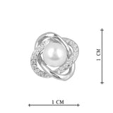 Silver Plated White CZ Stone and Shell Pearl Anti-Tarnish Earrings