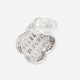Silver Plated Flower Shaped Anti-Tarnish White CZ Stone Earrings