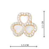 Gold Plated Flower Shaped Anti-Tarnish White CZ Stone Earrings