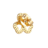 Gold Plated Flower Shaped Anti-Tarnish White CZ Stone Earrings