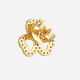 Gold Plated Flower Shaped Anti-Tarnish White CZ Stone Earrings