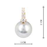 Gold Plated White CZ Stone and Grey Shell Pearl Anti-Tarnish Earrings