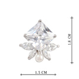 Silver Plated Anti-Tarnish White CZ Stone Earrings