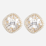 Gold Plated Anti-Tarnish White CZ Stone Earrings