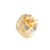 Gold Plated Anti-Tarnish White CZ Stone Earrings